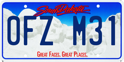 SD license plate 0FZM31