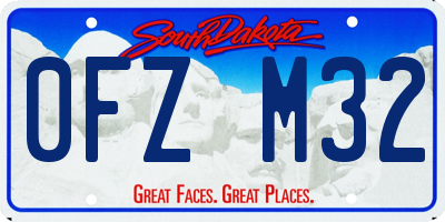 SD license plate 0FZM32