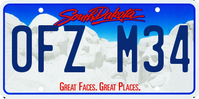 SD license plate 0FZM34