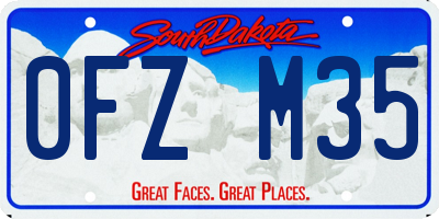 SD license plate 0FZM35