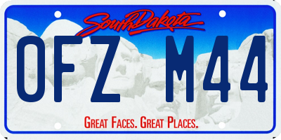 SD license plate 0FZM44