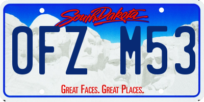 SD license plate 0FZM53