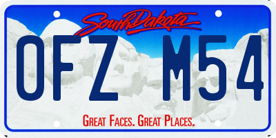 SD license plate 0FZM54