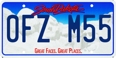 SD license plate 0FZM55