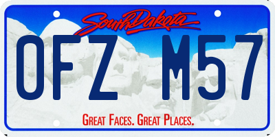 SD license plate 0FZM57