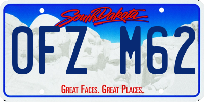 SD license plate 0FZM62