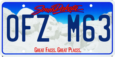 SD license plate 0FZM63