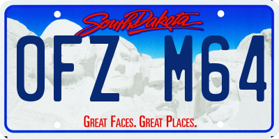 SD license plate 0FZM64