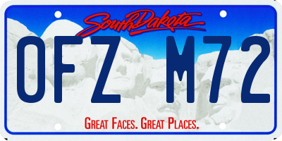 SD license plate 0FZM72