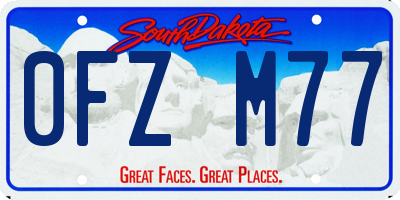 SD license plate 0FZM77