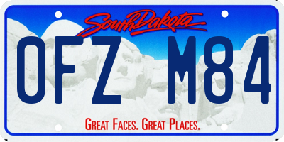 SD license plate 0FZM84