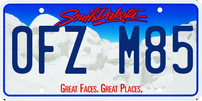 SD license plate 0FZM85