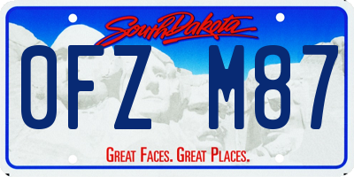 SD license plate 0FZM87