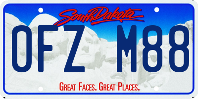 SD license plate 0FZM88