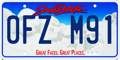 SD license plate 0FZM91