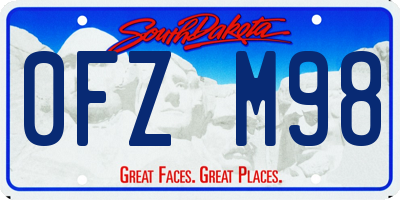 SD license plate 0FZM98