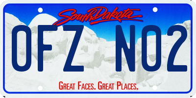 SD license plate 0FZN02