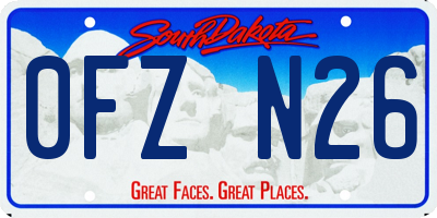 SD license plate 0FZN26