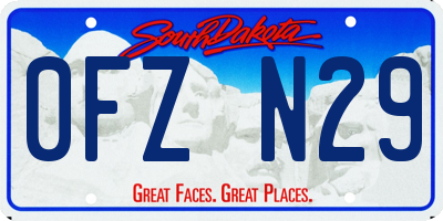 SD license plate 0FZN29