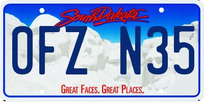 SD license plate 0FZN35