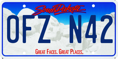 SD license plate 0FZN42