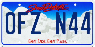 SD license plate 0FZN44