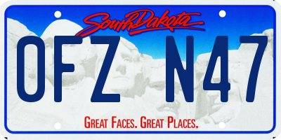SD license plate 0FZN47