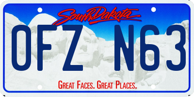 SD license plate 0FZN63