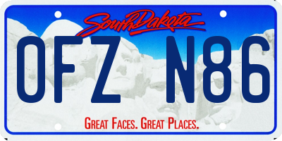 SD license plate 0FZN86