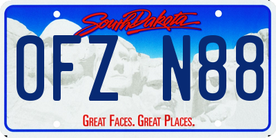 SD license plate 0FZN88