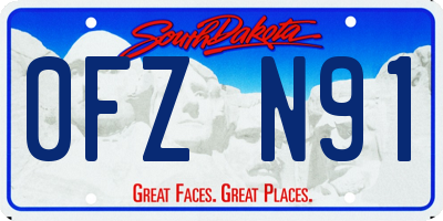 SD license plate 0FZN91