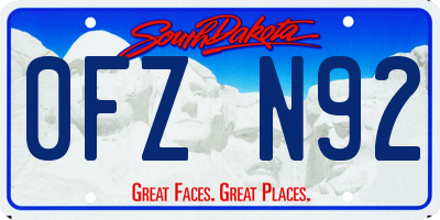 SD license plate 0FZN92