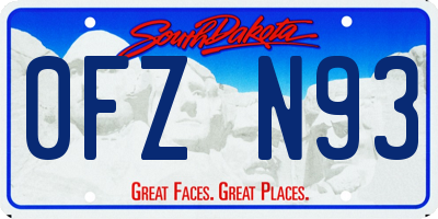 SD license plate 0FZN93