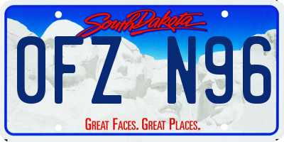 SD license plate 0FZN96