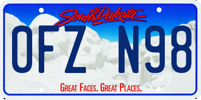 SD license plate 0FZN98