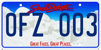 SD license plate 0FZO03