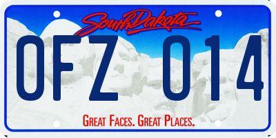 SD license plate 0FZO14