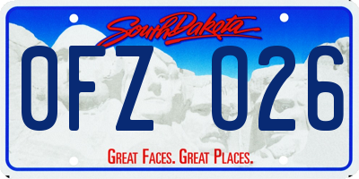 SD license plate 0FZO26