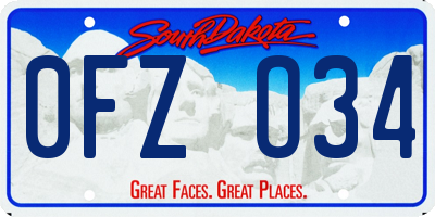 SD license plate 0FZO34
