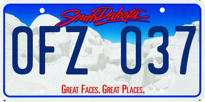SD license plate 0FZO37