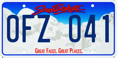 SD license plate 0FZO41