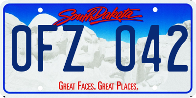 SD license plate 0FZO42