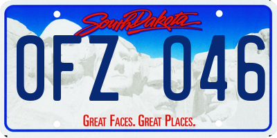 SD license plate 0FZO46