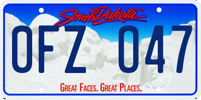 SD license plate 0FZO47