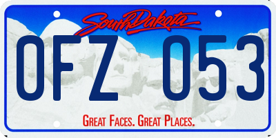 SD license plate 0FZO53