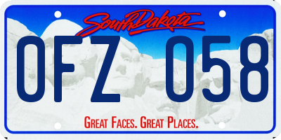 SD license plate 0FZO58