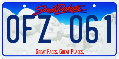 SD license plate 0FZO61