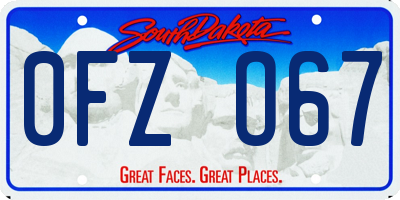 SD license plate 0FZO67