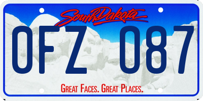 SD license plate 0FZO87