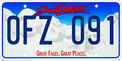 SD license plate 0FZO91